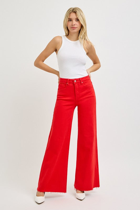 High Rise Wide Leg Palazzo Jeans