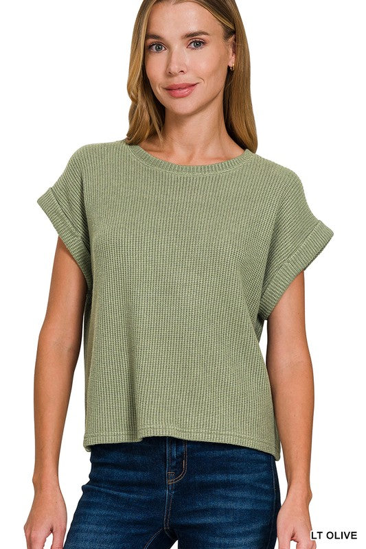 Short Sleeve Crew Neck Sweater