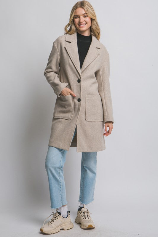Mid-length Double Button Coat