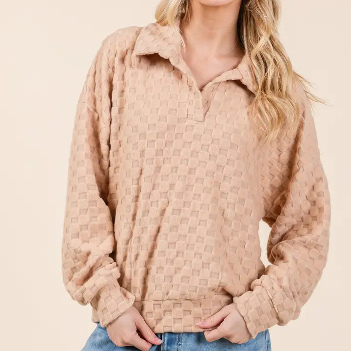 Fuzzy Checkered Top