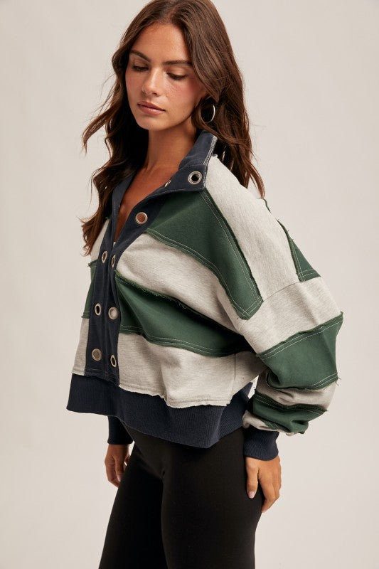 Brushed French Terry Crop Pullover