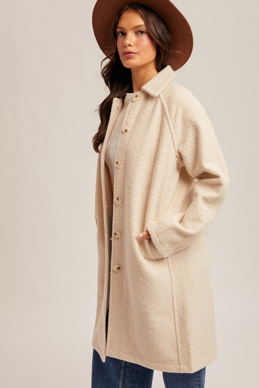 Teddy Textured Button Down Coat