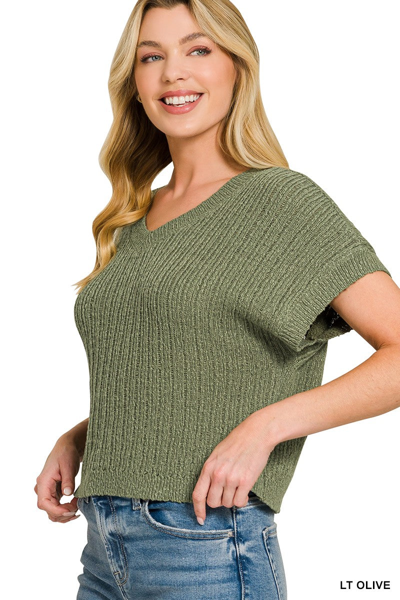 The Harper Knit V-Neck Top