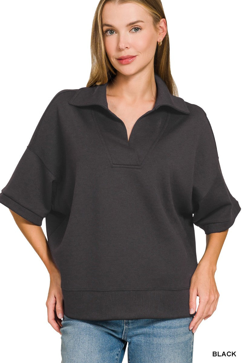 Scuba Collared Short Sleeve Pullover