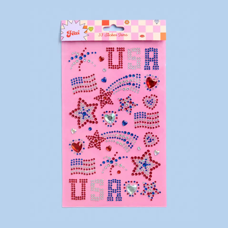 USA Face Gems | Patriotic, Fourth July, Festival, Americana