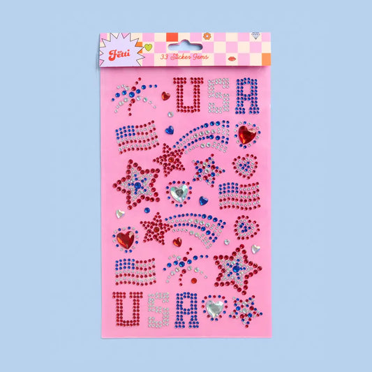 USA Face Gems | Patriotic, Fourth July, Festival, Americana