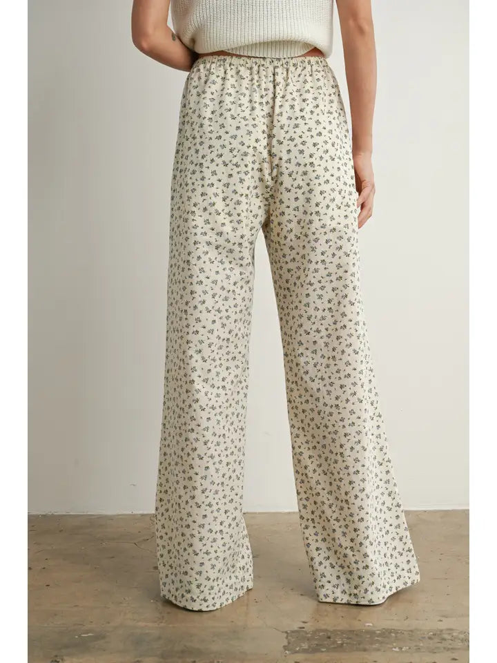 Floral Print Drawstring Pants