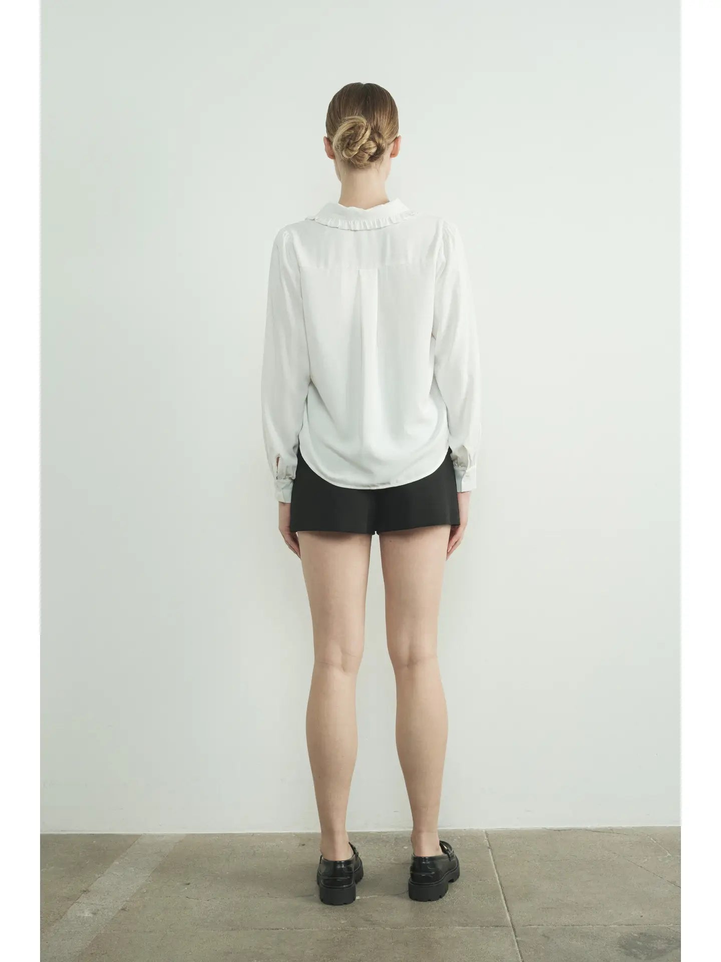 Peter Pan Collar Blouse with Contrast Bowtie