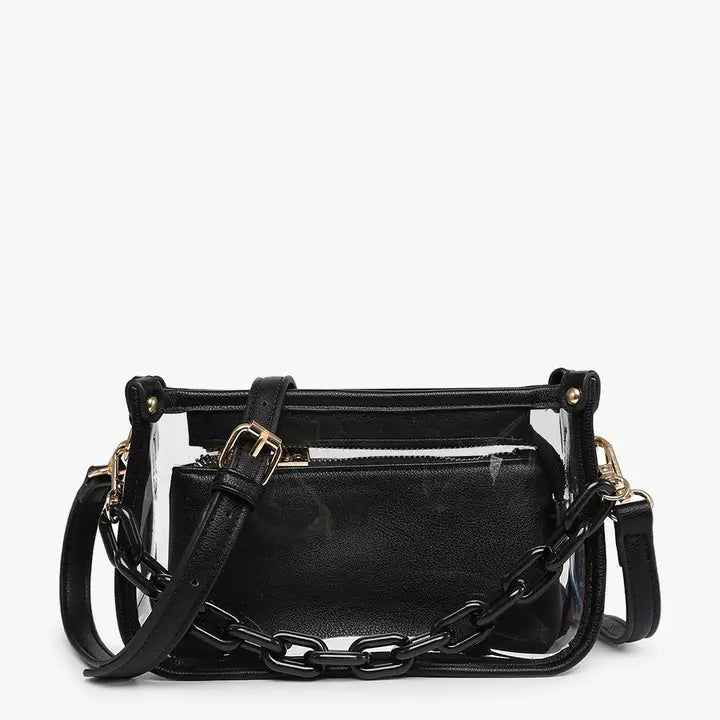 Jessica Clear Crossbody w/ Chain