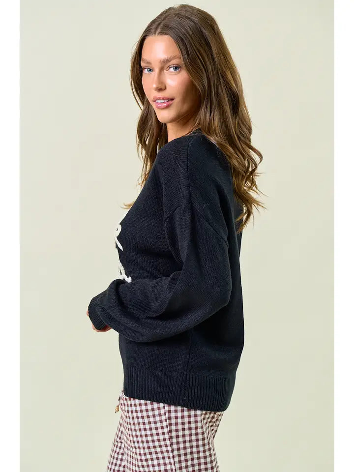 Le Weekend Embroidered Oversized Sweater