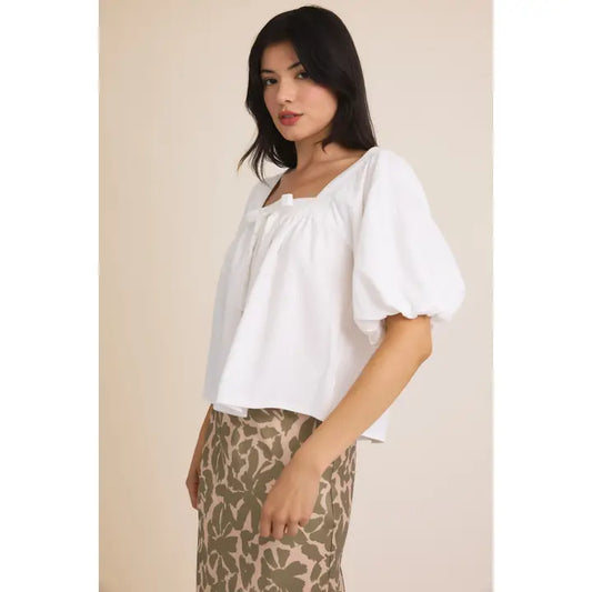 Square Neck Puff Half Sleeve Blouse
