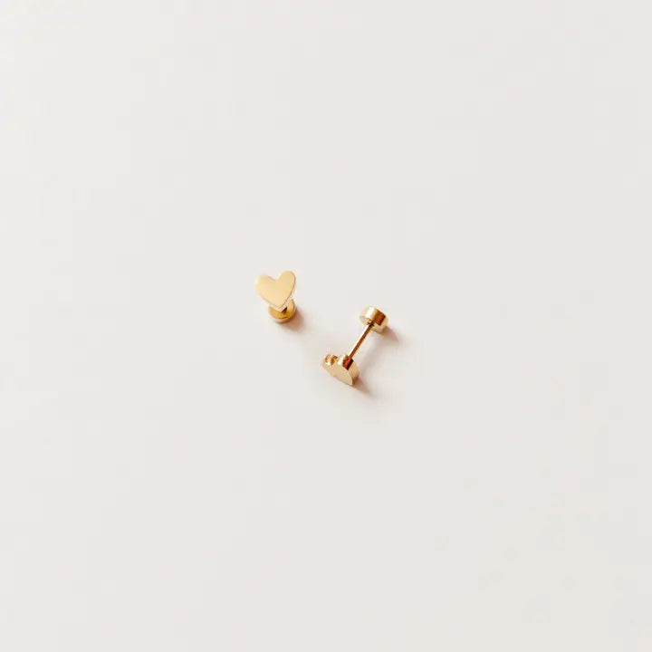 Heart Stud Earrings - Hypoallergenic