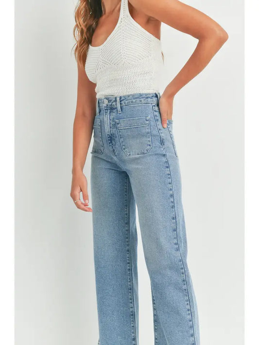 BP433J - Lt - Patch Pocket Wide Leg