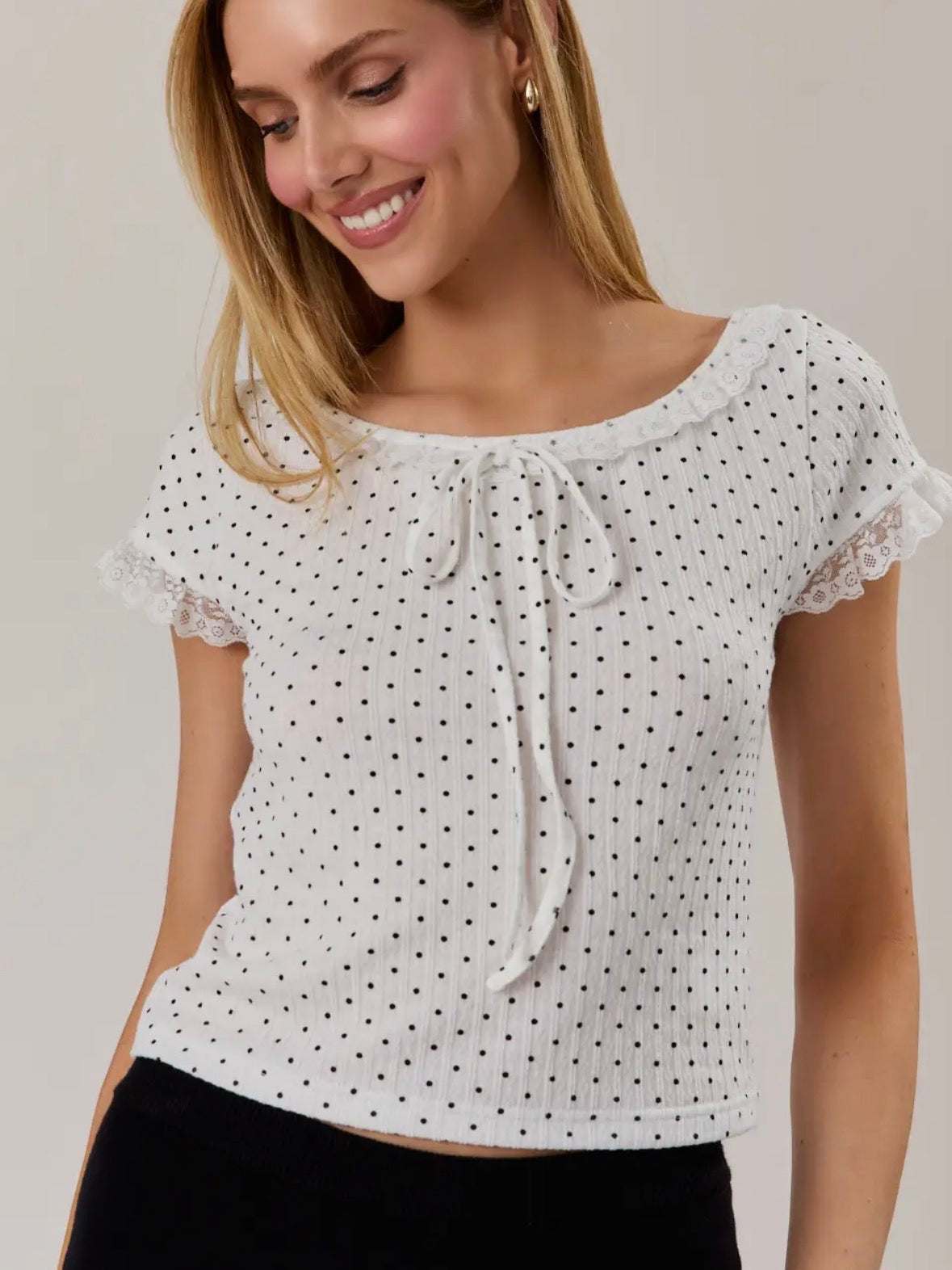 Polka dot short sleeve