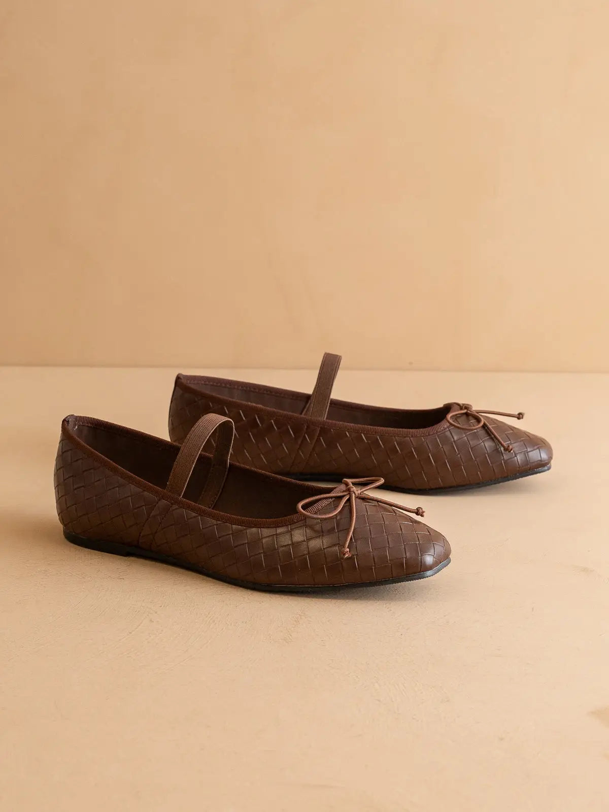 The Logan | Coffee Woven Ballet Flat