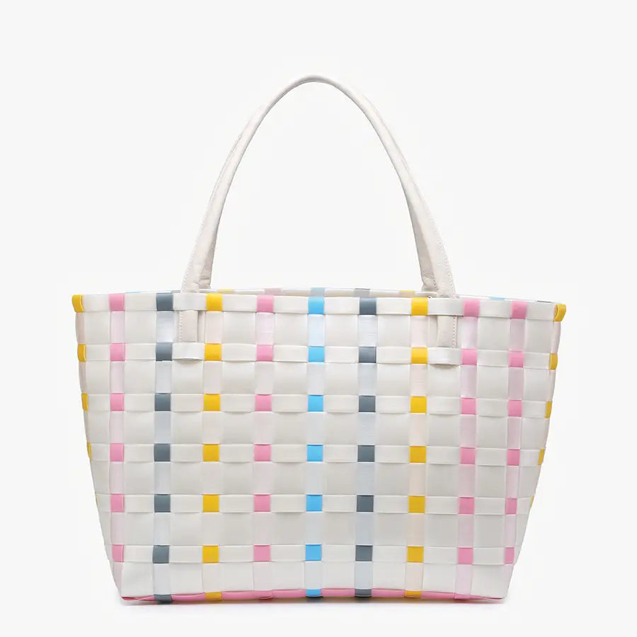 Abigail Basket weave Tote Bag – Vegan Leather Straps