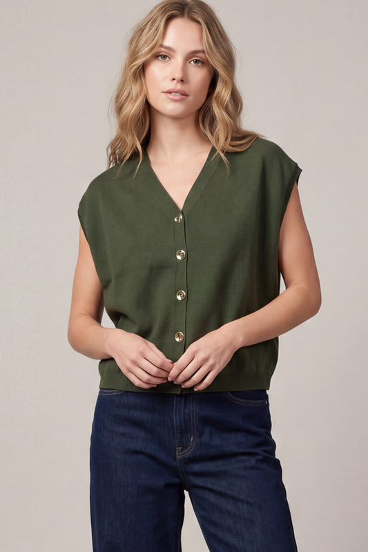 The Alder Button-Front Sweater Vest
