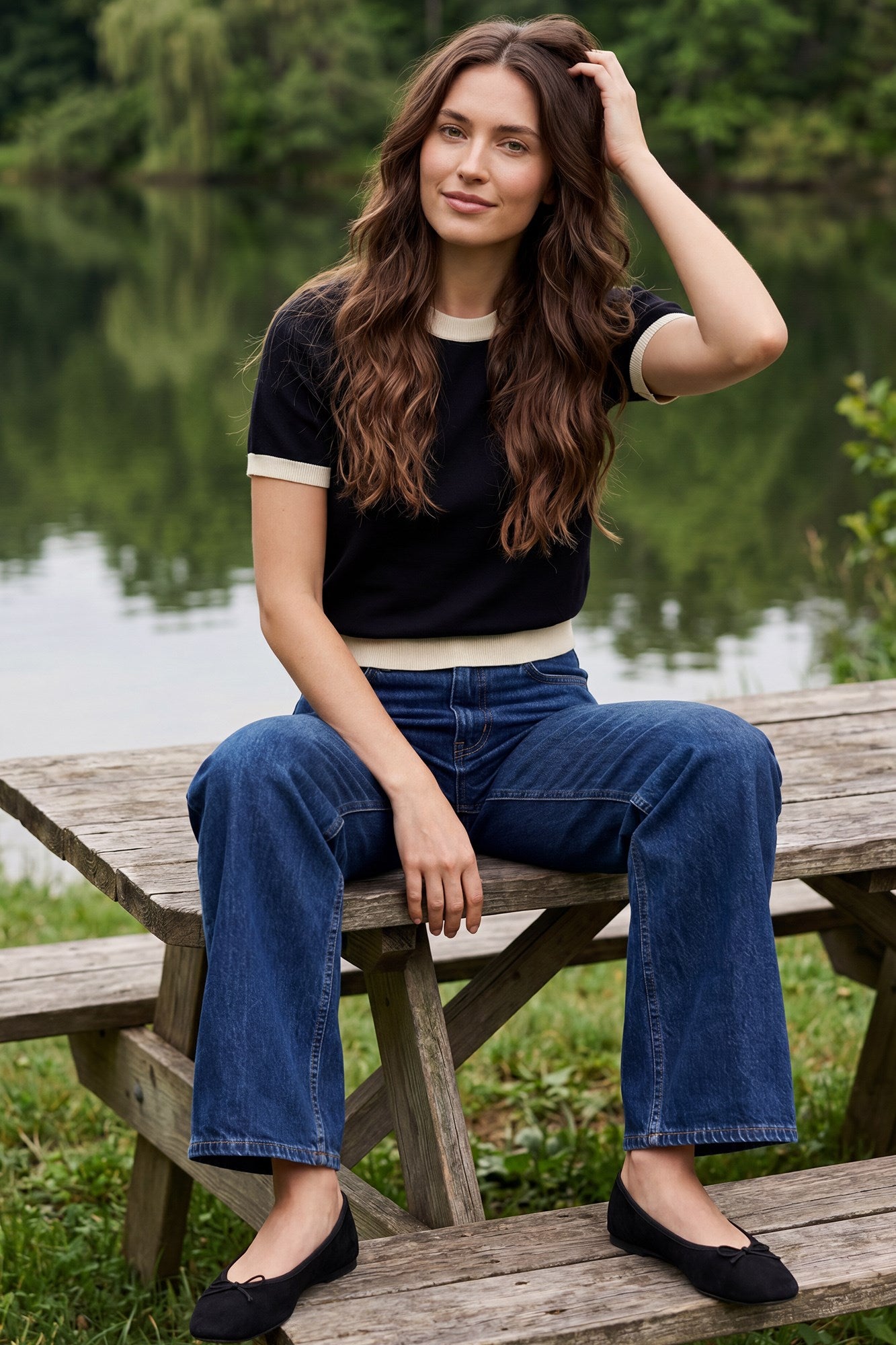 The Lakeside Contrast Sweater Tee