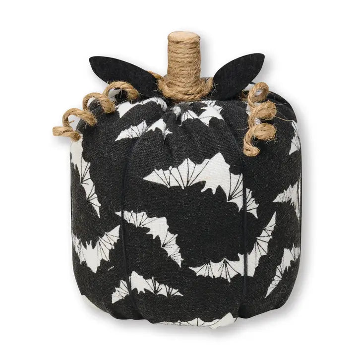 Sm. Owb Striped Halloween Fabric Pumpkin
