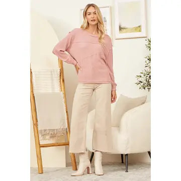 Casual Ribbed Tunic Top