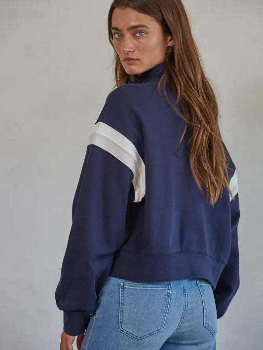 Knit Cotton Half Zip Up Pullover