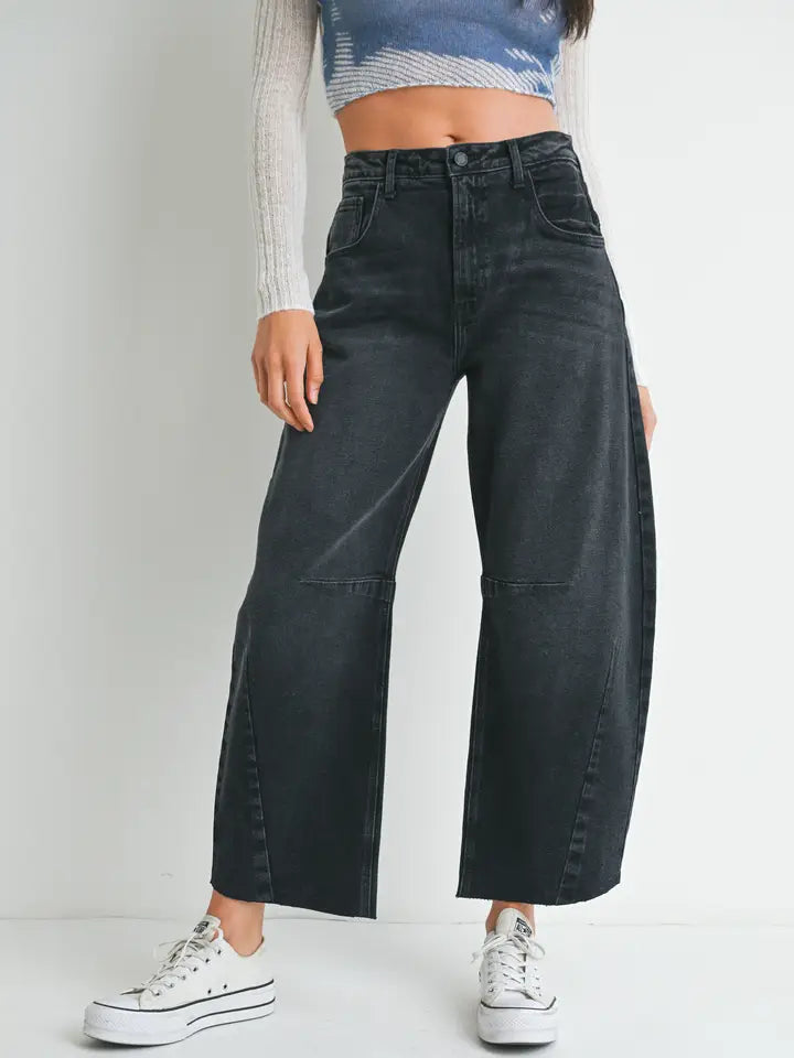 Espresso - Barrel Jean w/ Seams