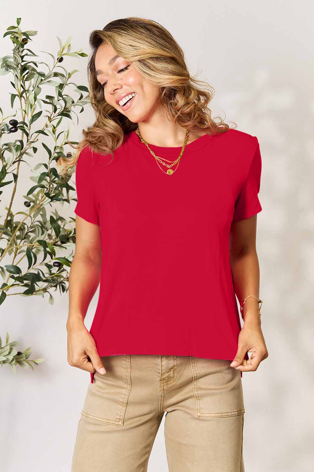 Pre-Order Basic Bae Full Size Round Neck Short Sleeve T-Shirt
