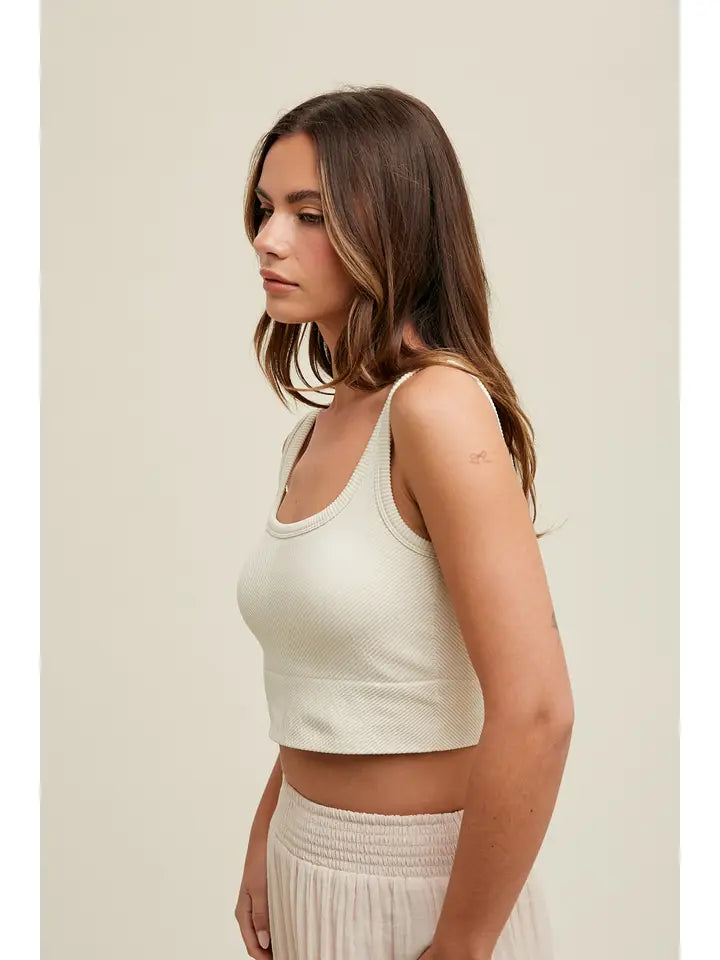 Chevron Ribbed Seamless Padded Bralette