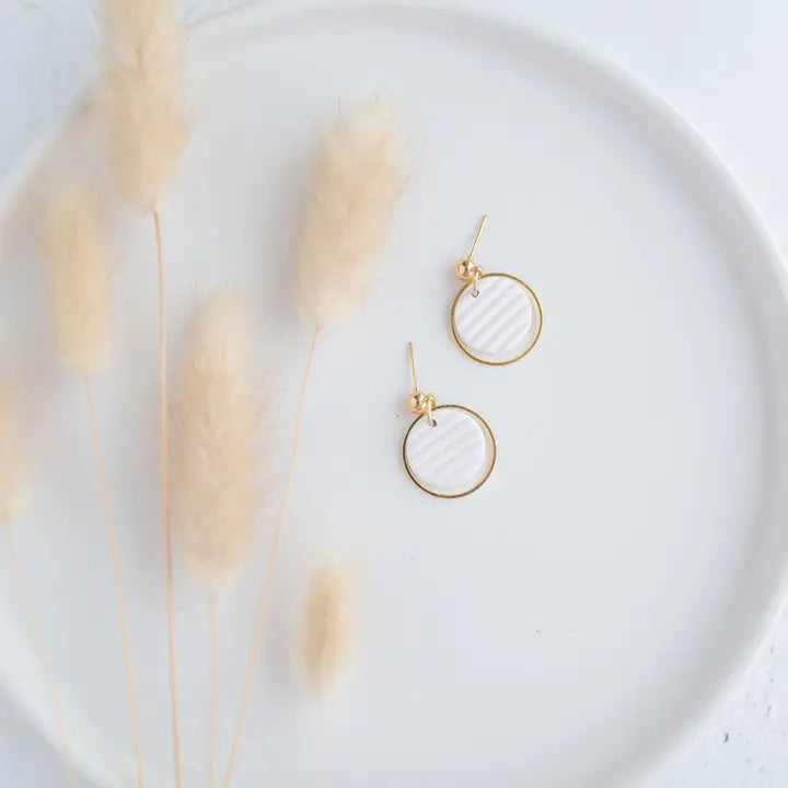 Clay Earring | White Dainty Dangles | Spring Collection