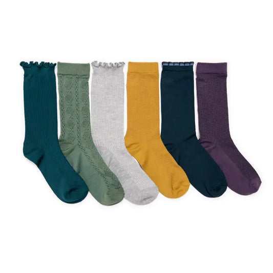 Muk Luks Women's 6 Pack Whisper Soft Crew Socks 8 Inch