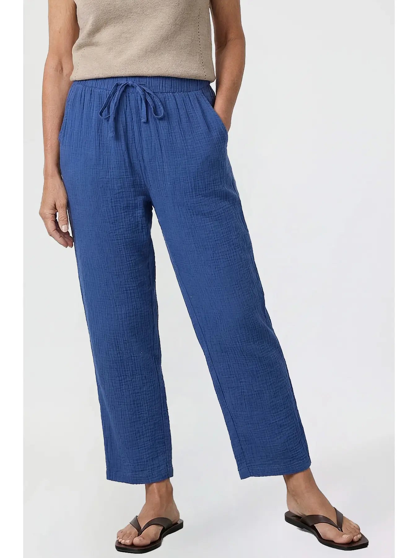 Double Gauze Relaxed Fit Cropped Pant