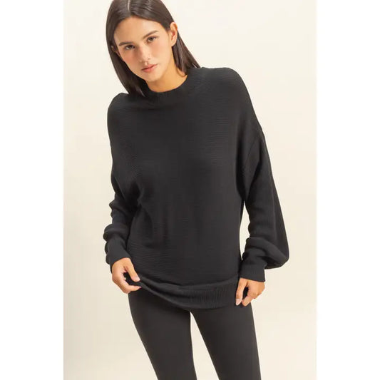 The Luxe Chill Knit Sweater – Black