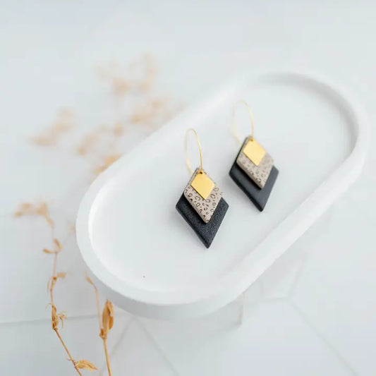 Clay Earring | Wild Diamond Stacked Hoop