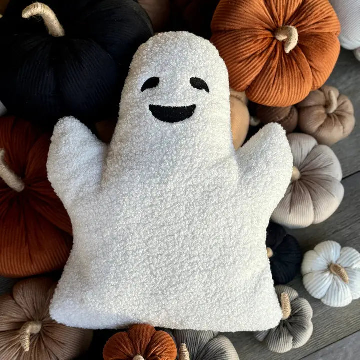 Chunky Sherpa Halloween Ghost Pillow