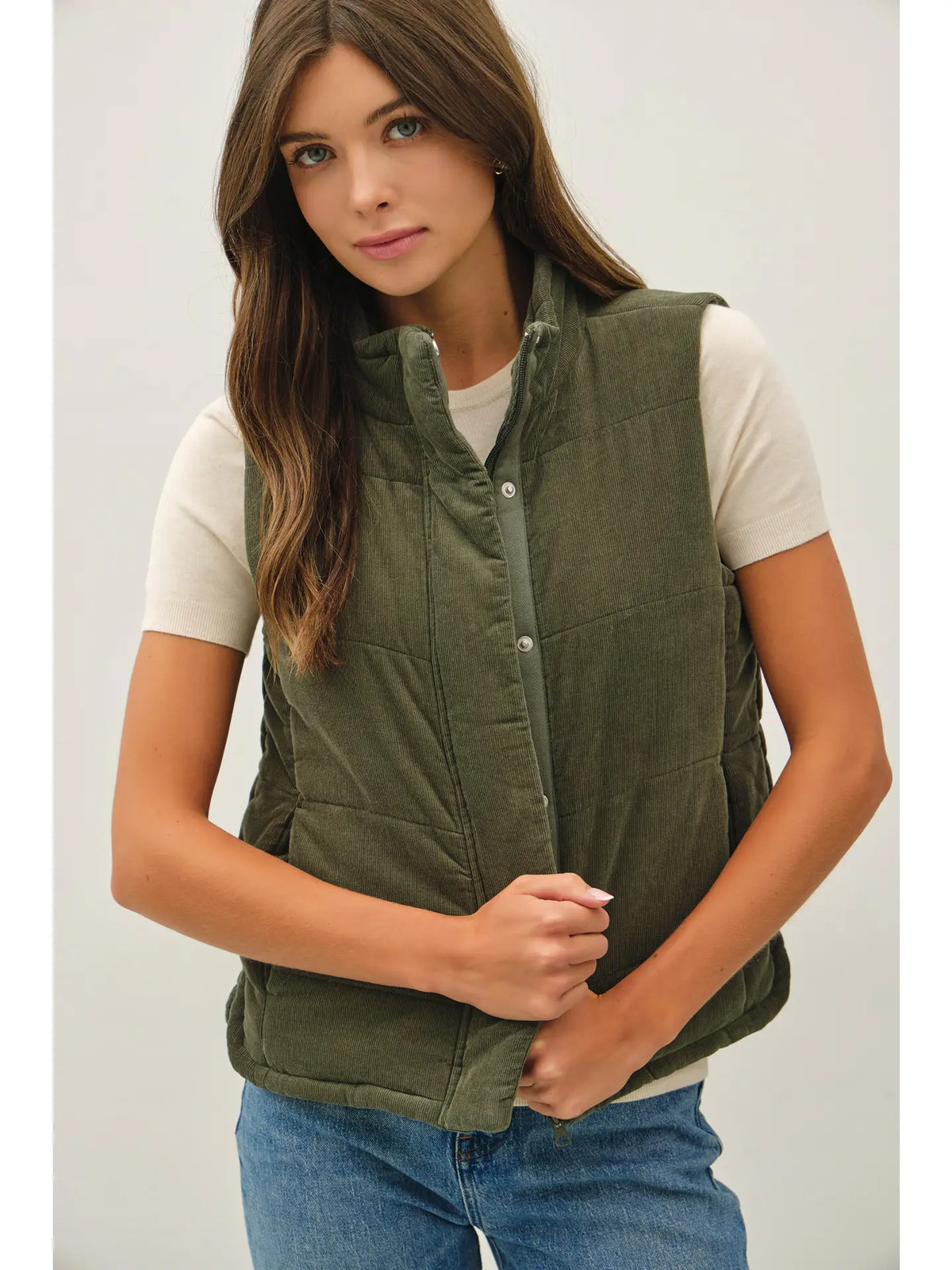 Corduroy Puffer Vest