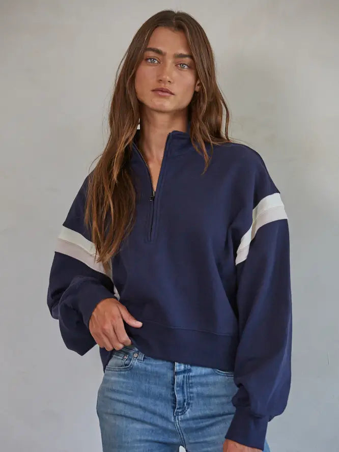 Knit Cotton Half Zip Up Pullover