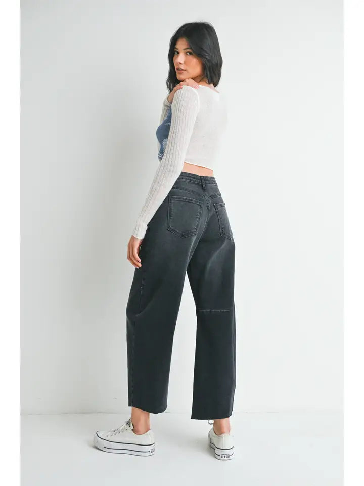 Espresso - Barrel Jean w/ Seams