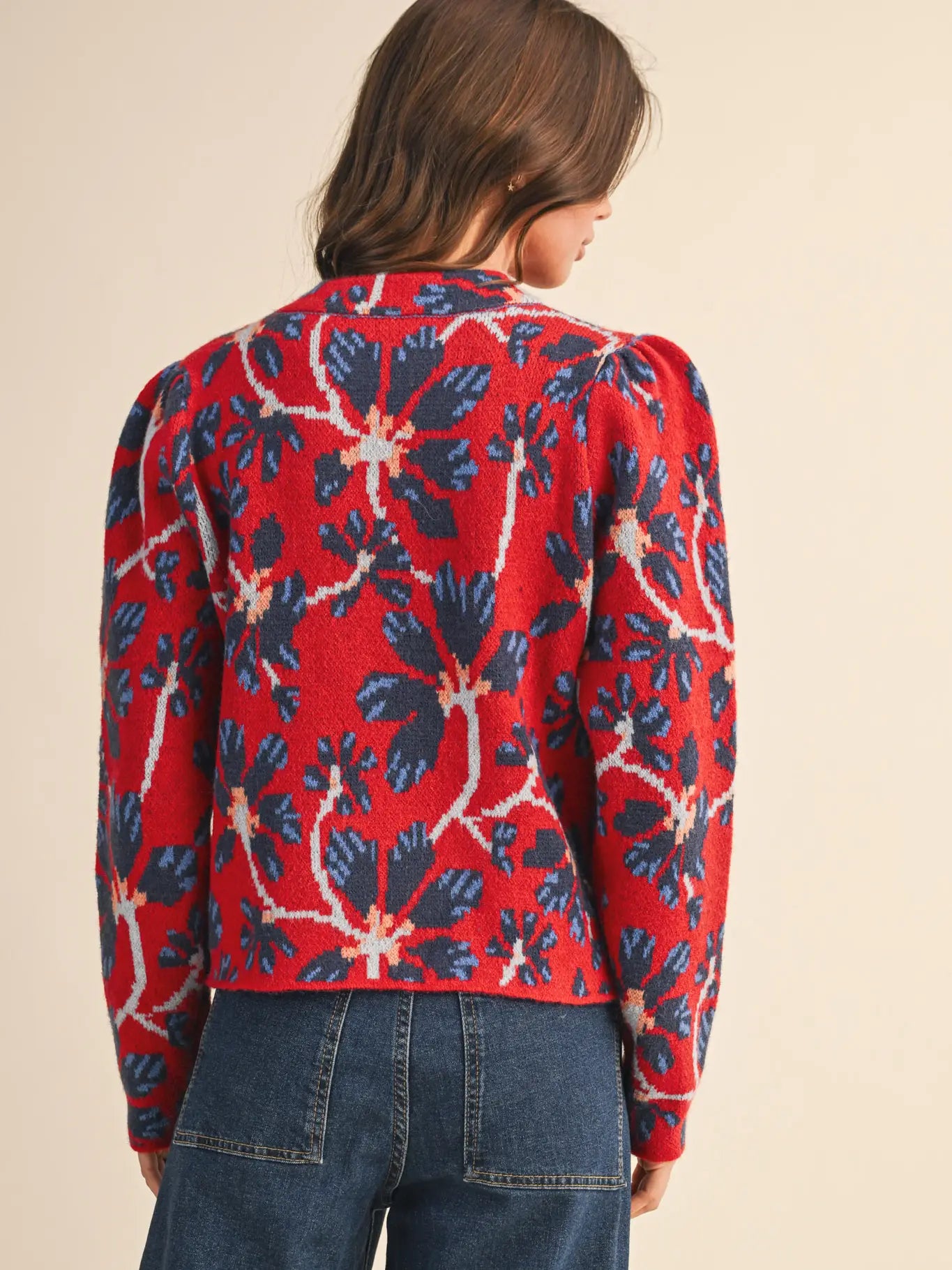 Floral Mock Neck Sweater