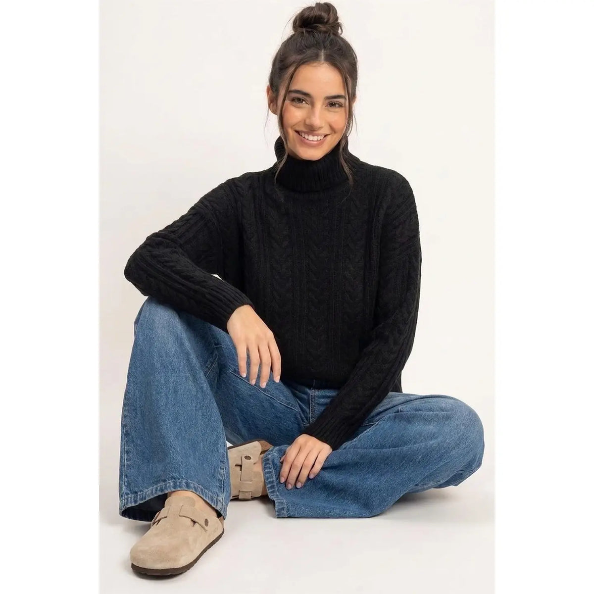 Cable Knit Turtleneck Sweater