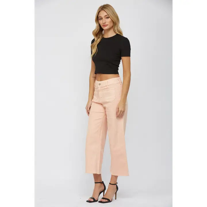 Cropped Wide Leg with Front Pocket