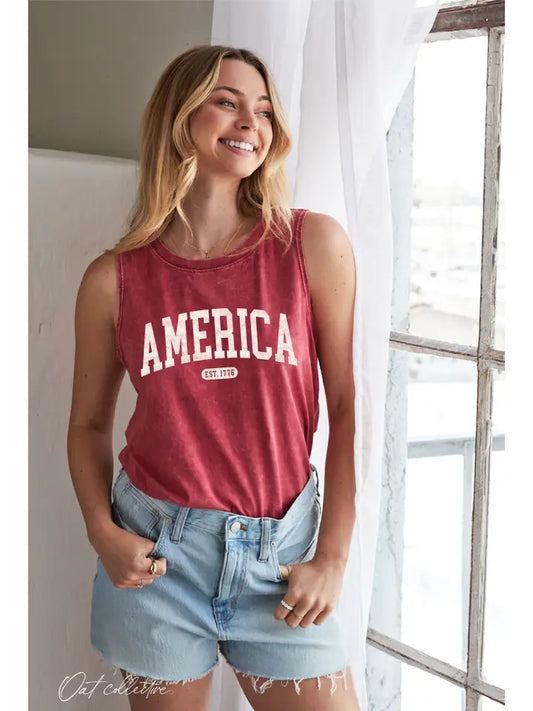 America Est 1776 Mineral Graphic Tank Top