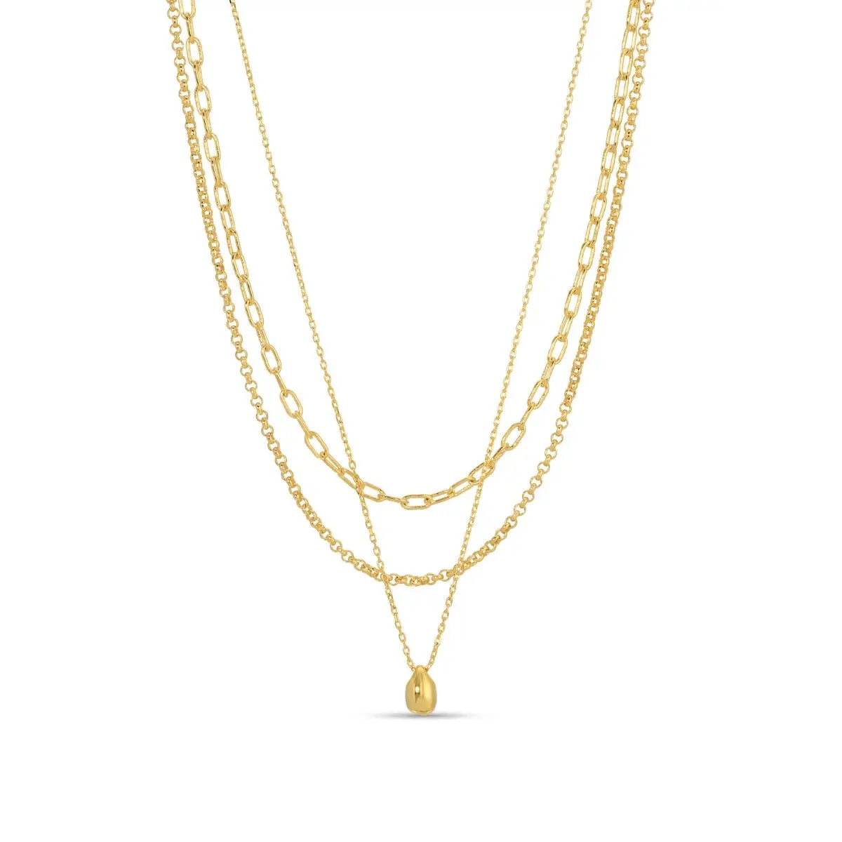Delicate Layered Teardrop Necklace – Elegant & Minimal