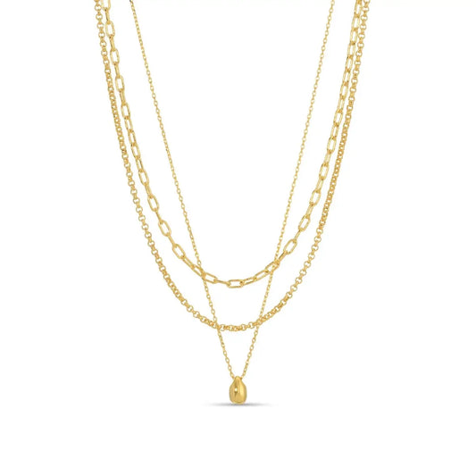 Delicate Layered Teardrop Necklace – Elegant & Minimal