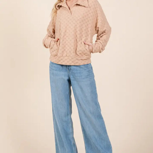 Fuzzy Checkered Top
