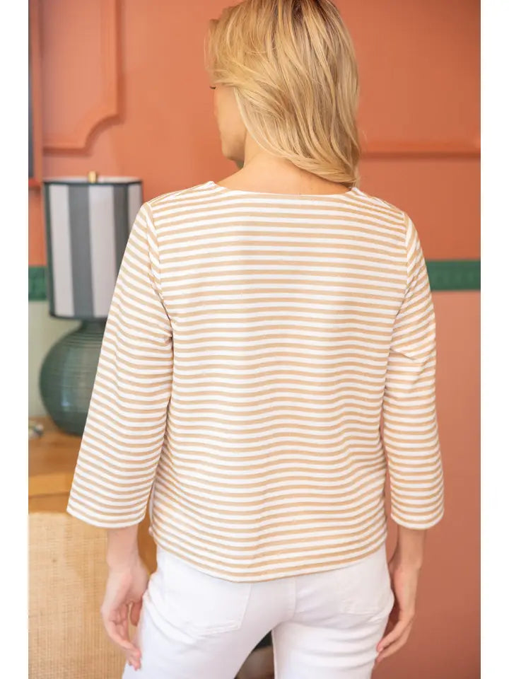 Striped Gromit Lace Up Knit Top