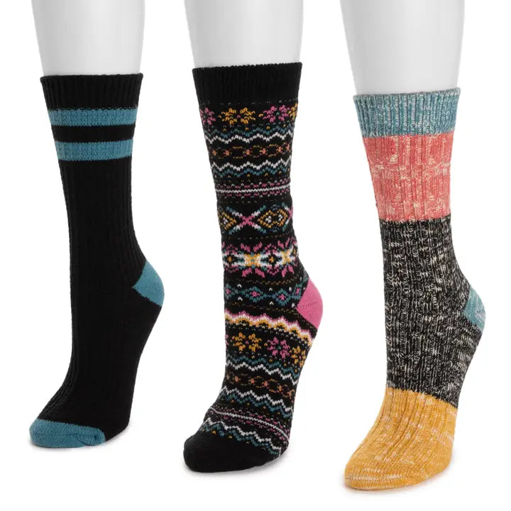 Muk Luks Women's 3 Pair Pack Boot Socks