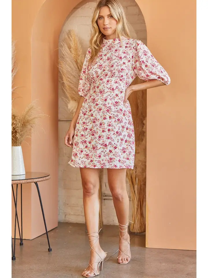 Mock Neck Mini Dress