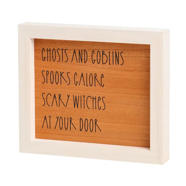 Ghosts Washed Halloween Framed Sign