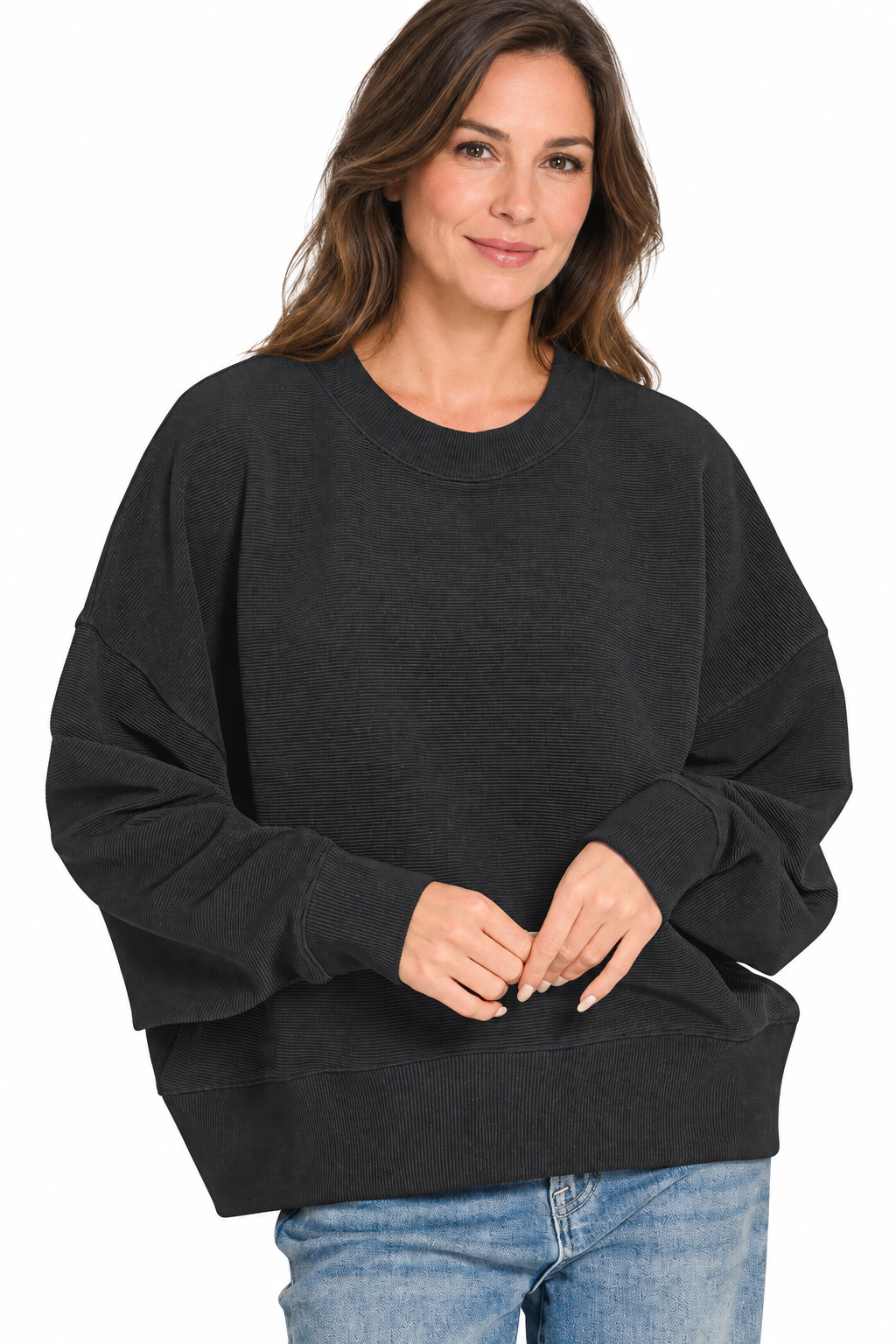 Easygoing Textured Pullover.