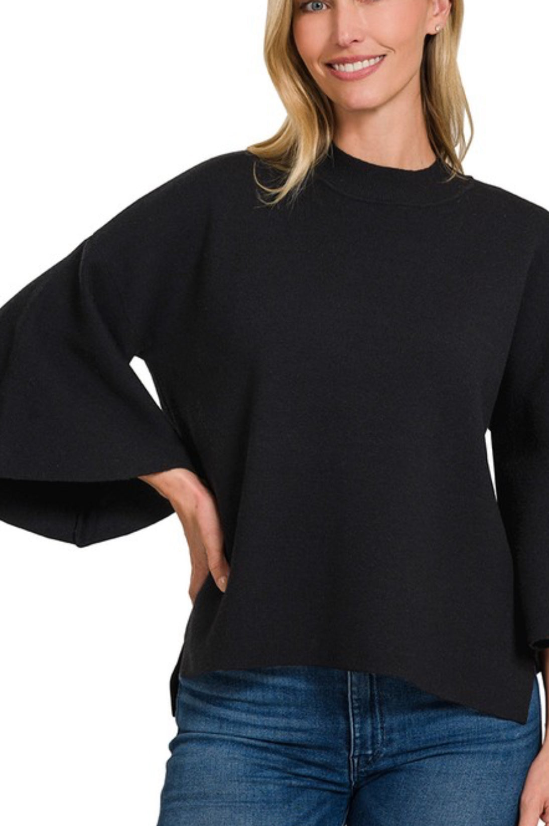 Bell sleeve sweater
